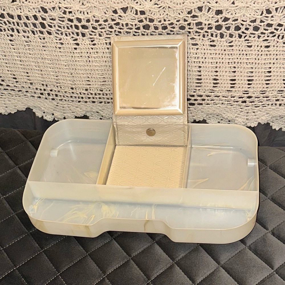 Vintage American Tourister train cosmetic case tray w/ mirror